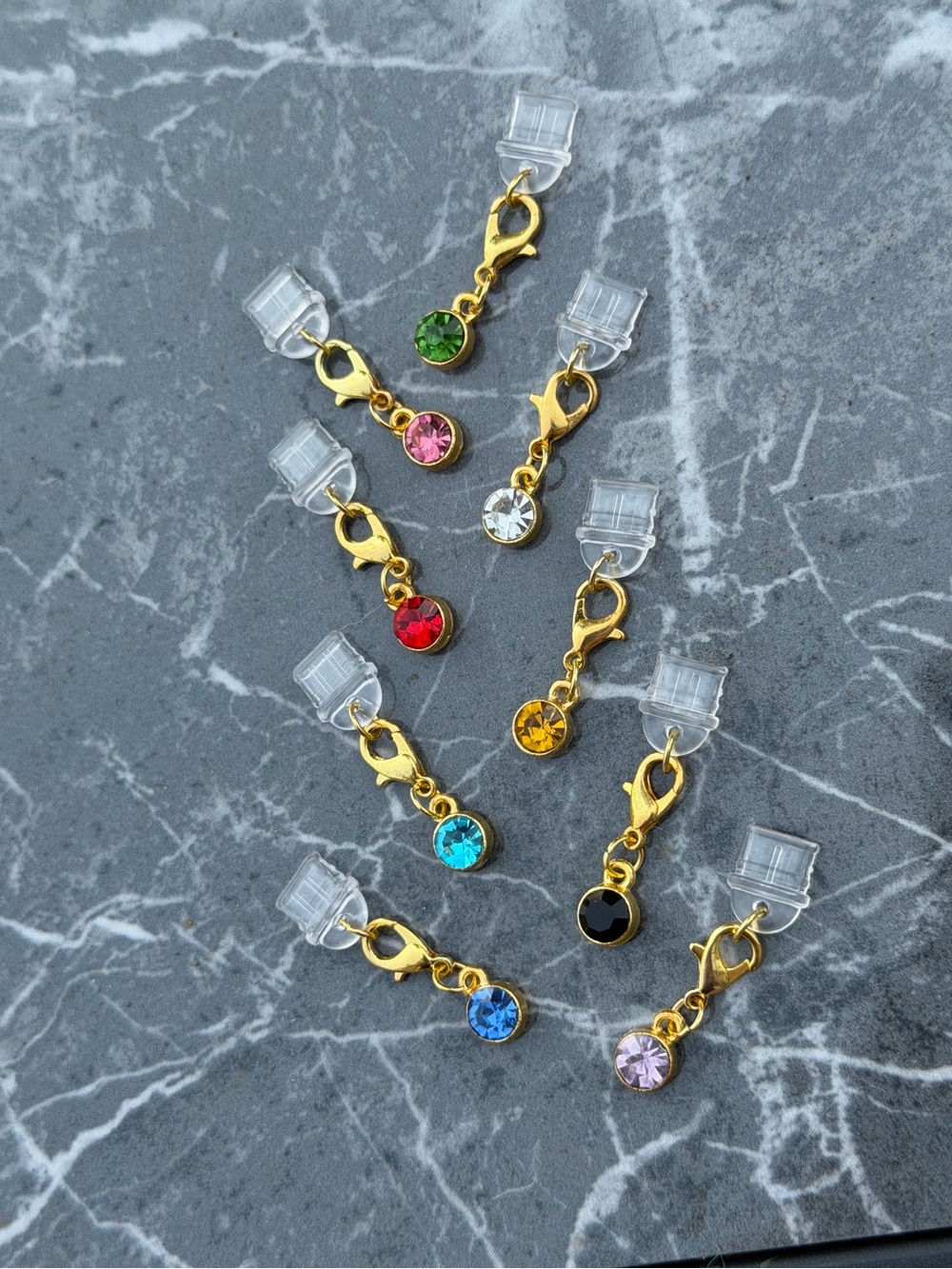 Gold Rhinestone dust plug Connector Accent - Multiple Color Options